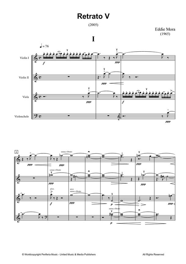 Retrato V for String Quartet